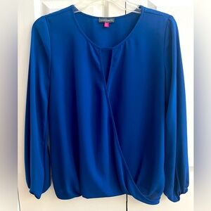 Vince Camuto L/S Blouse - Cross Top - Cobalt Blue - Size PXS